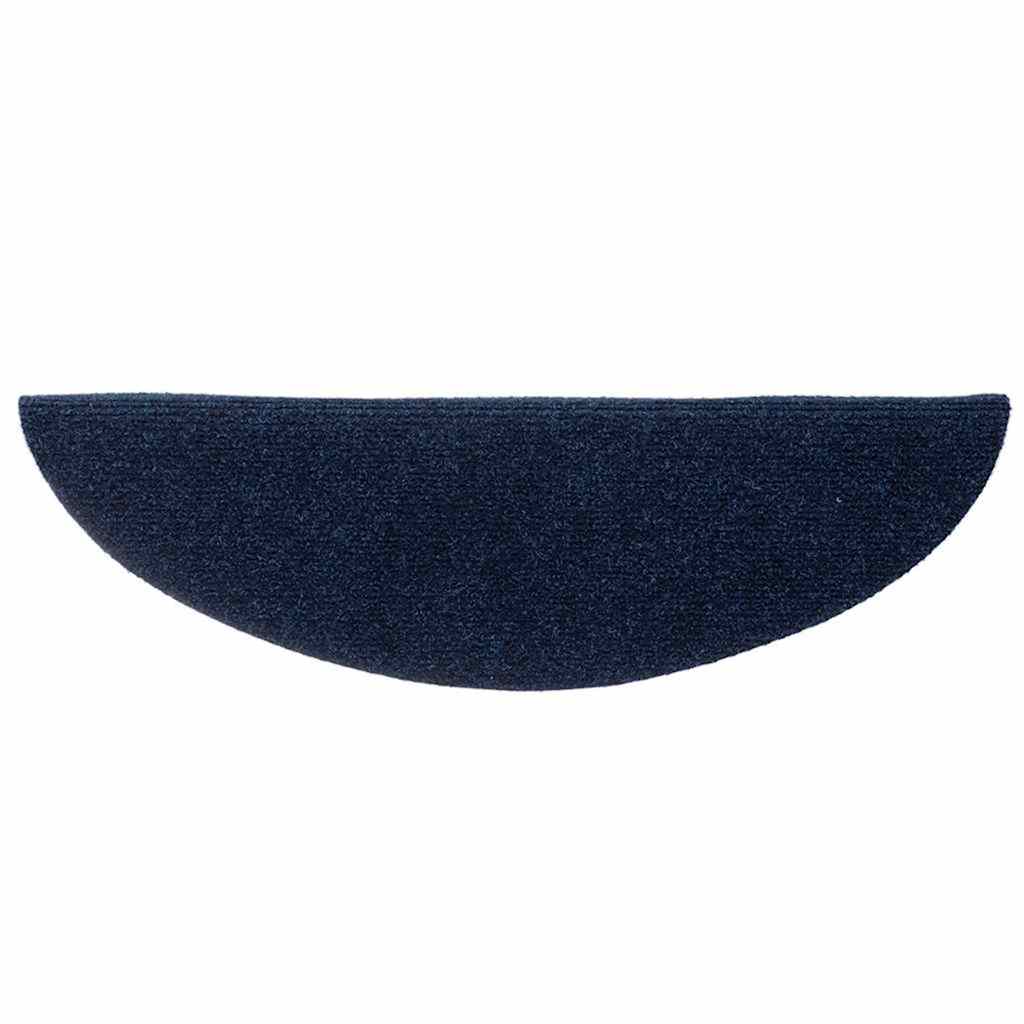 Tapetes de escada autoadesivos 5 peças 56x17x3 cm azul-marinho semicircular