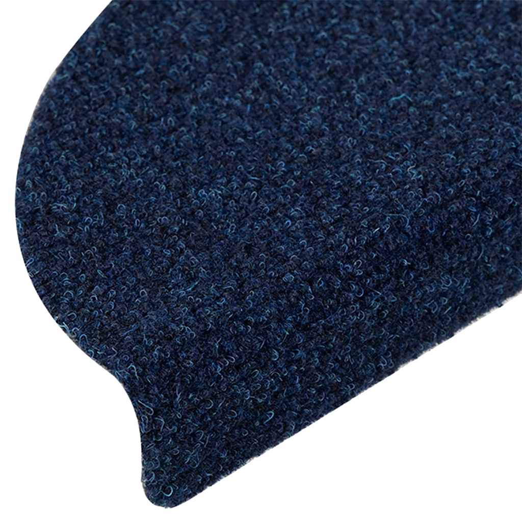 Tapetes de escada autoadesivos 5 peças 56x17x3 cm azul-marinho semicircular