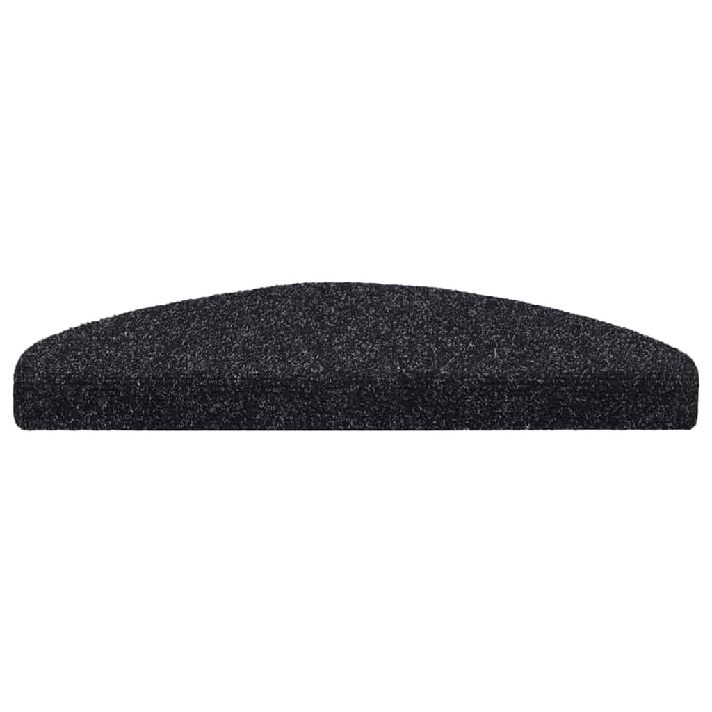 Tapetes de escada autoadesivos 5 peças 65x21x4 cm pretos semicirculares grandes