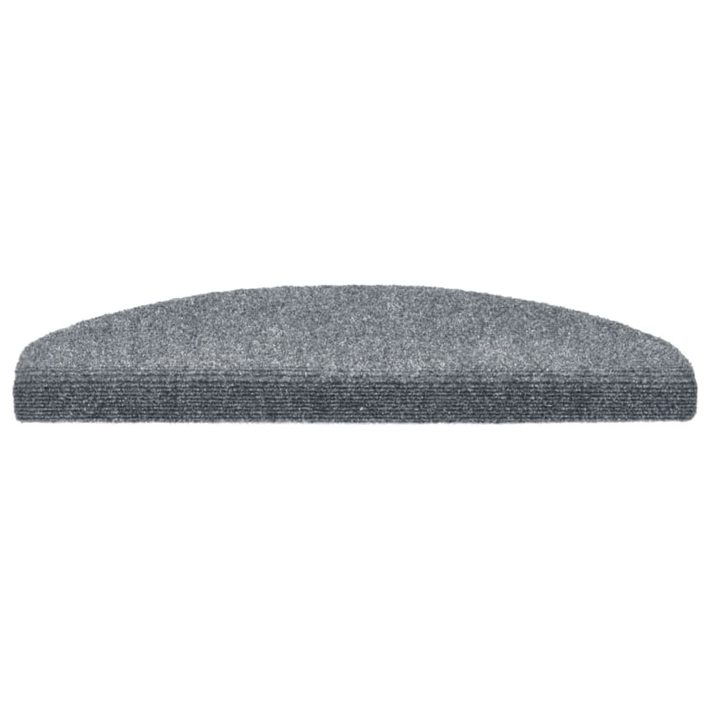 Tapetes de escada autoadesivos 5 peças 65x21x4 cm cinza claro semicircular grande