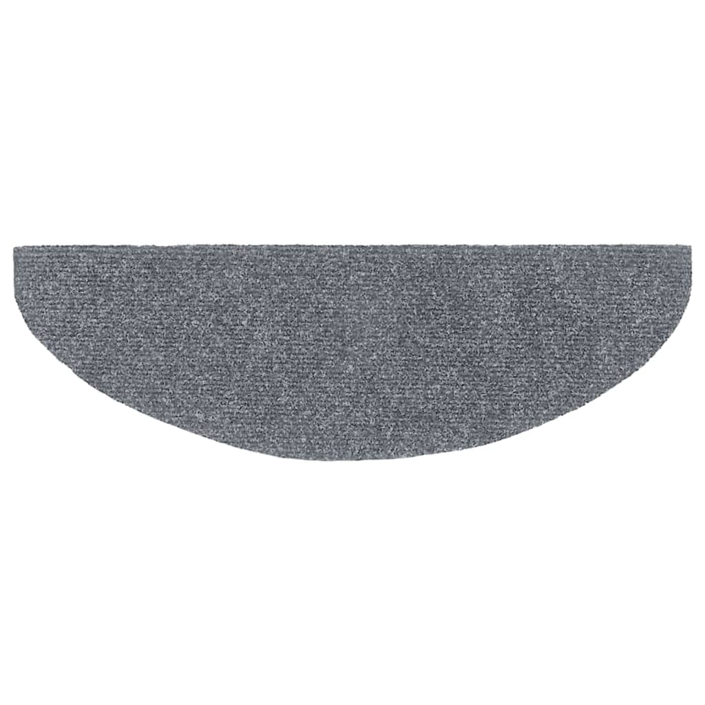 Tapetes de escada autoadesivos 5 peças 65x21x4 cm cinza claro semicircular grande