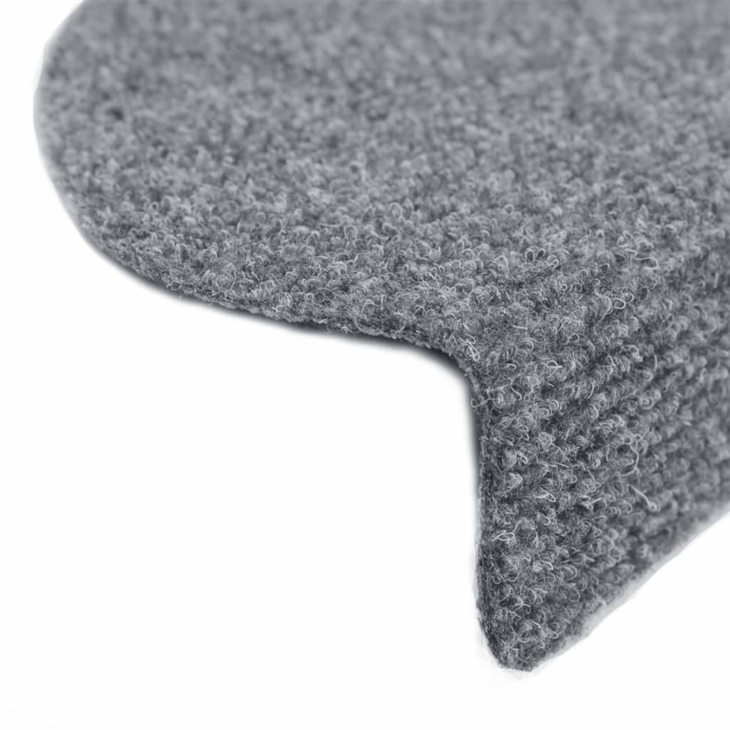 Tapetes de escada autoadesivos 5 peças 65x21x4 cm cinza claro semicircular grande