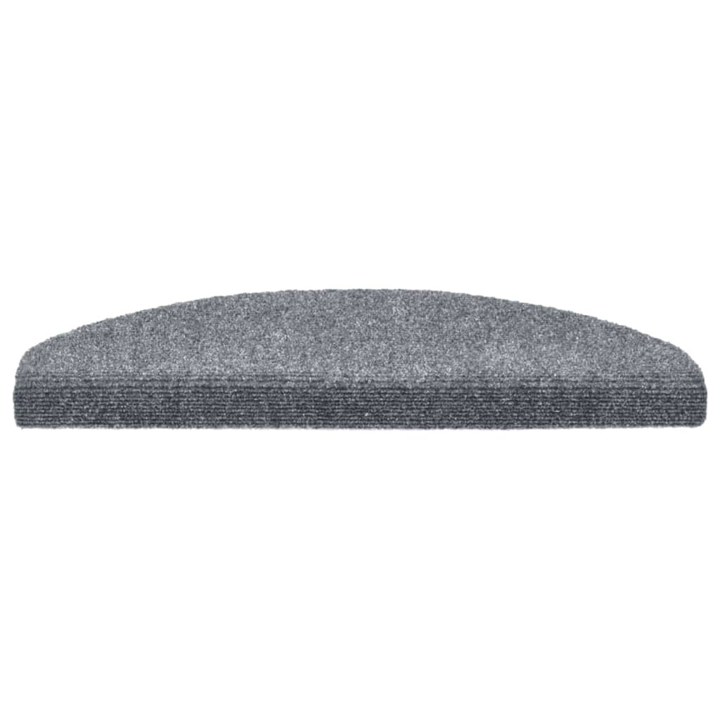 Tapetes de escada autoadesivos 10 peças 65x21x4 cm cinza claro semicircular grande