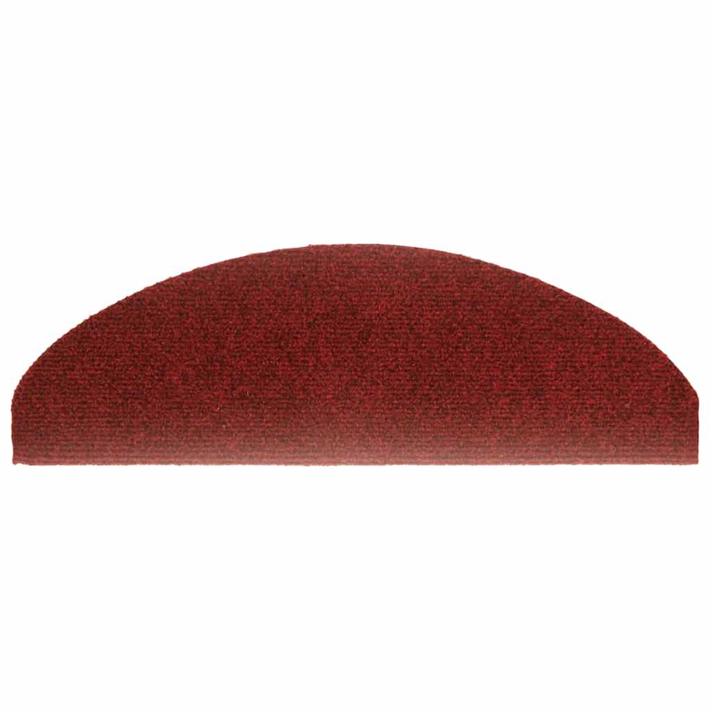 Tapetes de escada autoadesivos 10 peças 65x21x4 cm vermelho bordô meio redondo grande