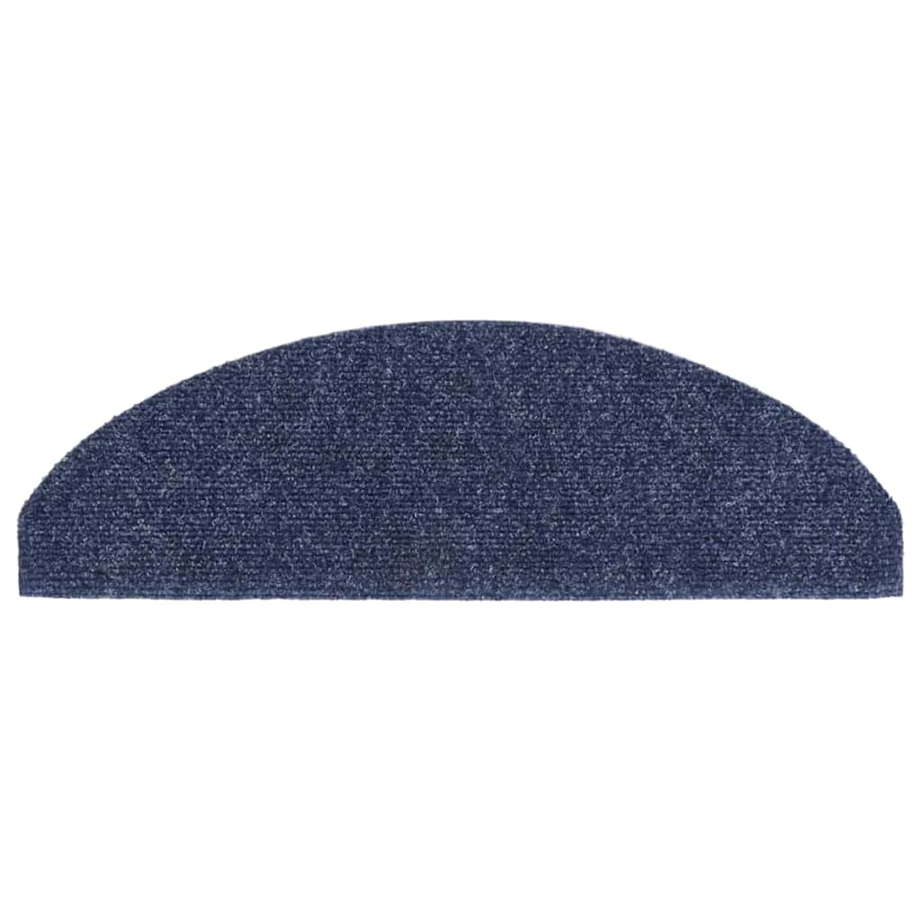 Tapetes de escada autoadesivos 5 peças 65x21x4 cm azul semicircular grande