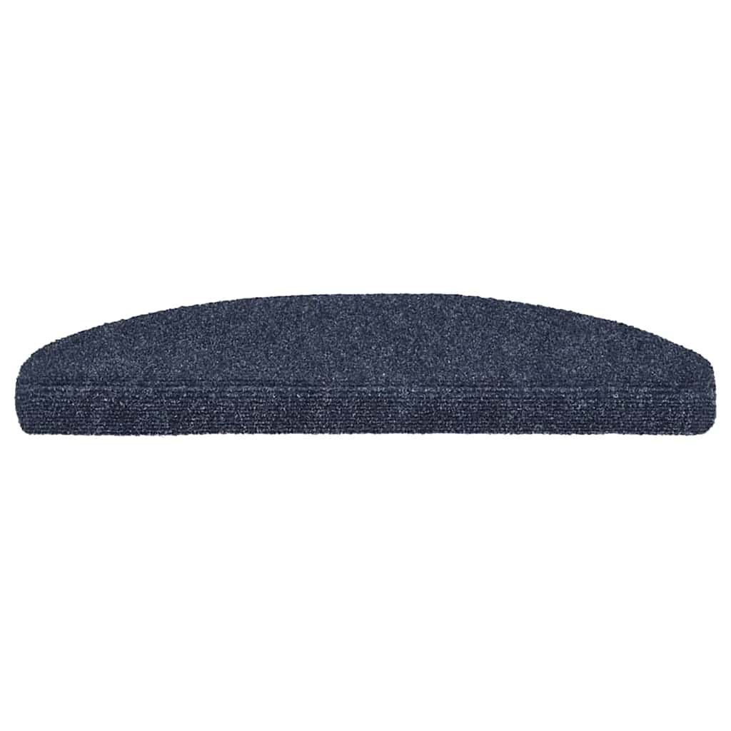 Tapetes de escada autoadesivos 10 peças 65x21x4 cm azul semicircular grande