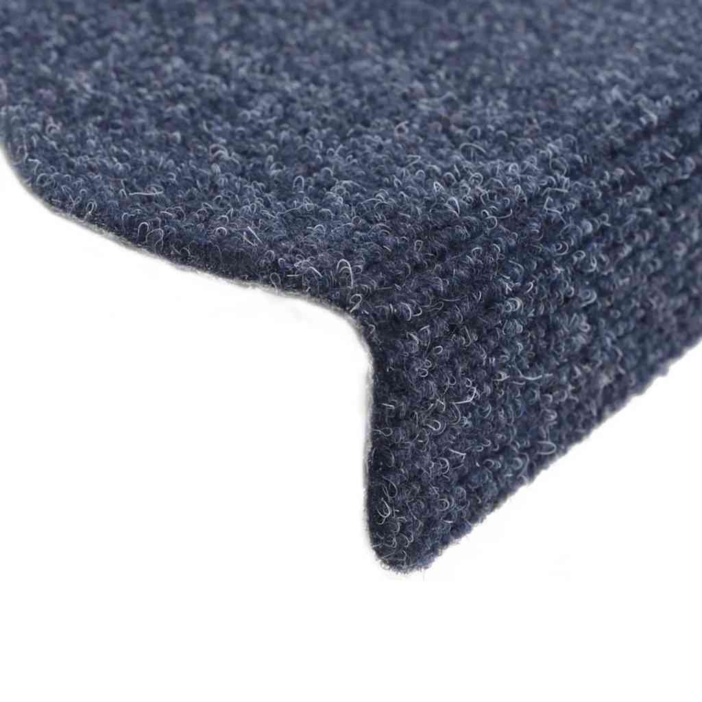 Tapetes de escada autoadesivos 10 peças 65x21x4 cm azul semicircular grande