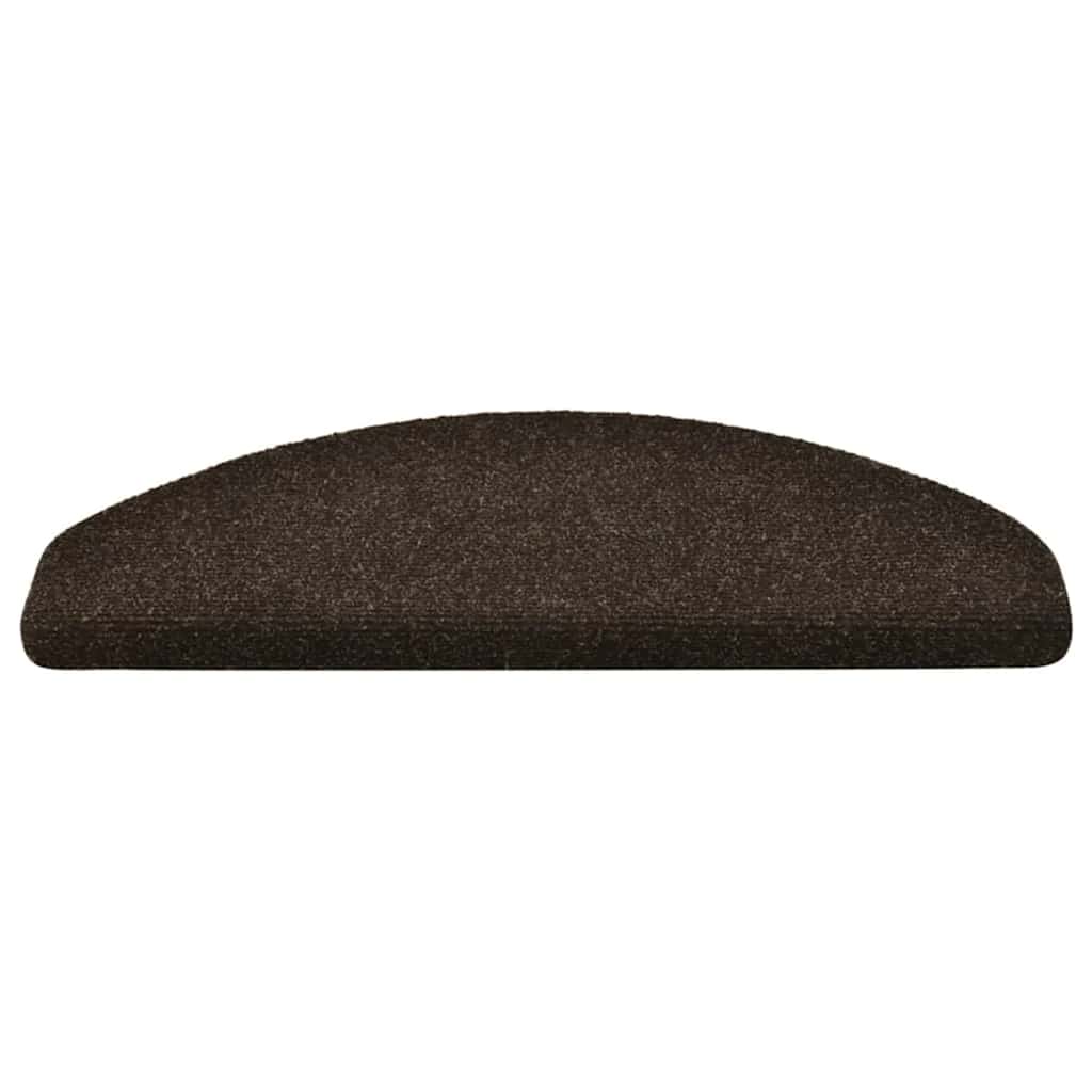 Tapetes de escada autoadesivos 5 peças 65x21x4 cm marrom escuro semicircular grande