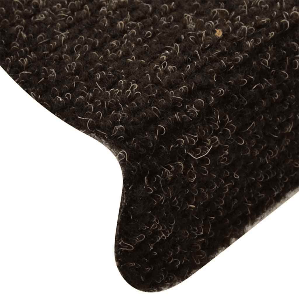 Tapetes de escada autoadesivos 5 peças 65x21x4 cm marrom escuro semicircular grande