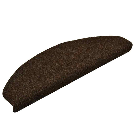 Tapetes de escada autoadesivos 5 peças 65x21x4 cm marrom semicircular grande