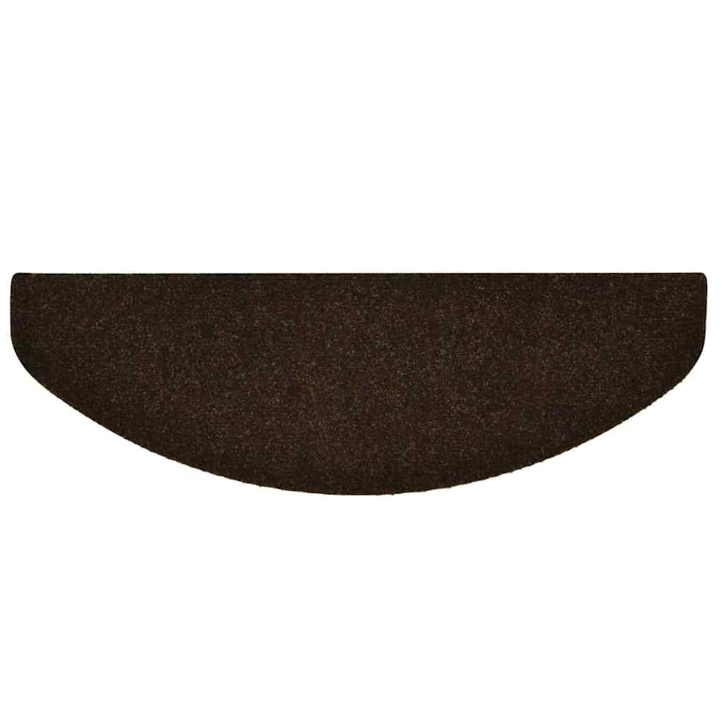 Tapetes de escada autoadesivos 5 peças 65x21x4 cm marrom semicircular grande