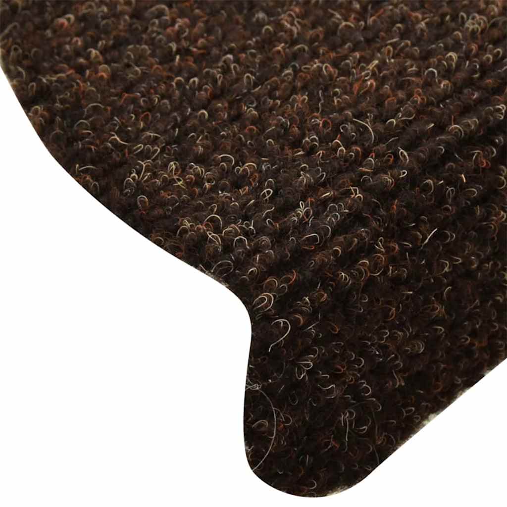 Tapetes de escada autoadesivos 5 peças 65x21x4 cm marrom semicircular grande
