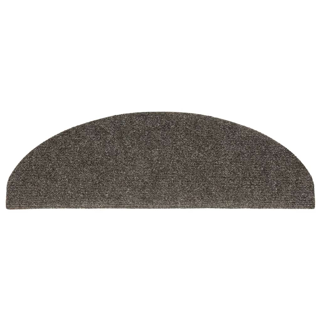 Tapetes de escada autoadesivos 5 peças 65x21x4 cm antracite semicircular grande