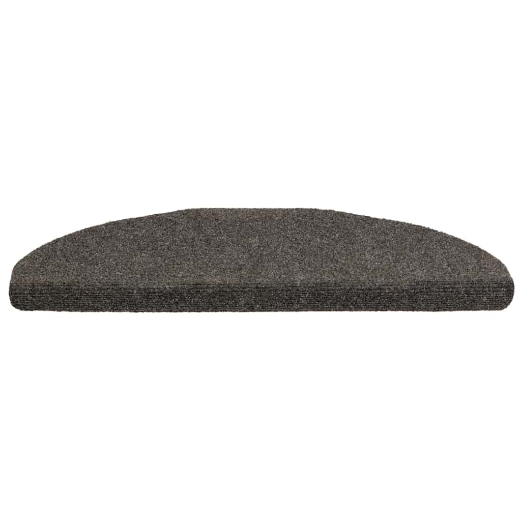 Tapetes de escada autoadesivos 10 peças 65x21x4 cm antracite semicircular grande