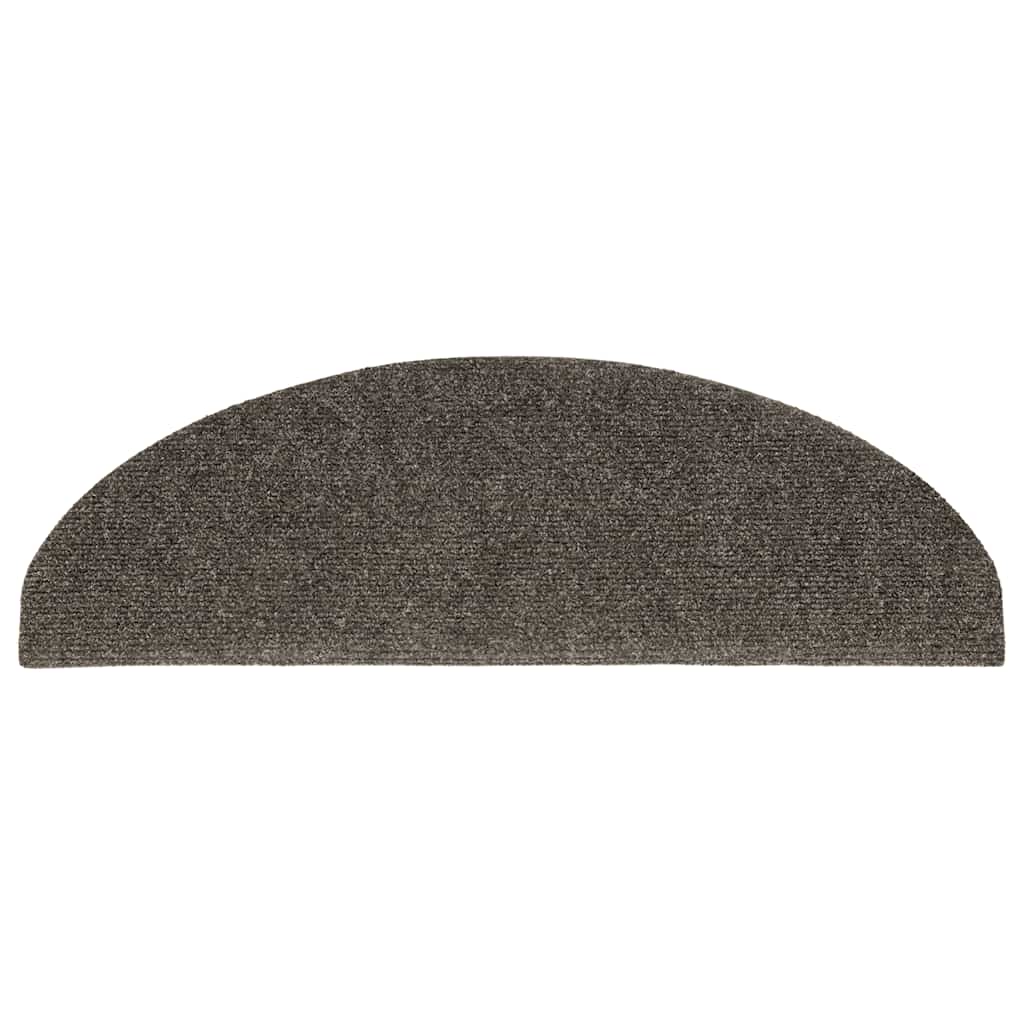 Tapetes de escada autoadesivos 10 peças 65x21x4 cm antracite semicircular grande