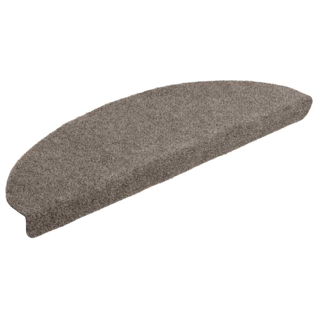 Tapetes de escada autoadesivos 5 peças 65x21x4 cm bege semicircular grande