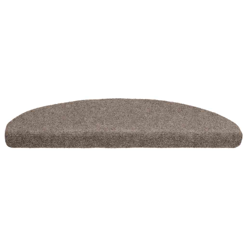 Tapetes de escada autoadesivos 5 peças 65x21x4 cm bege semicircular grande