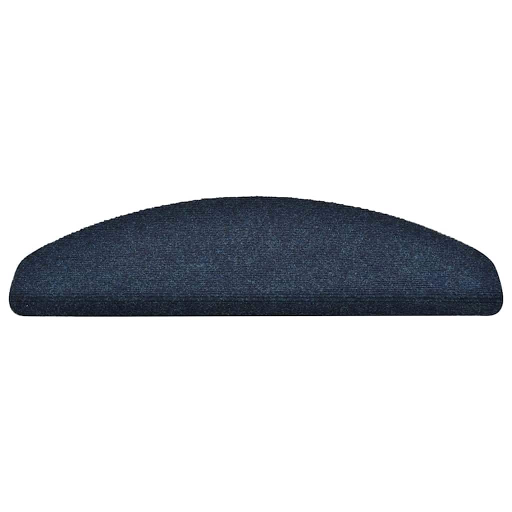 Tapetes de escada autoadesivos 5 peças 65x21x4 cm azul marinho semicircular grande