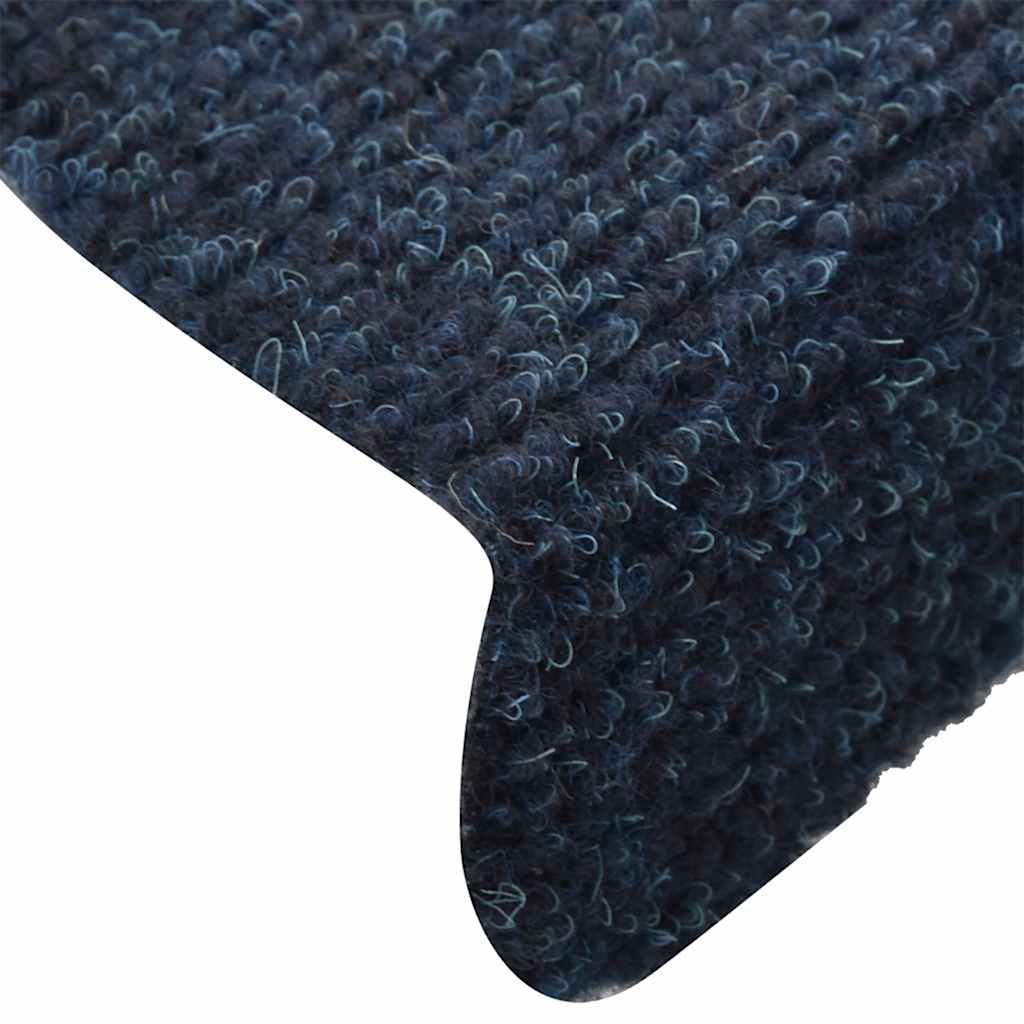 Tapetes de escada autoadesivos 10 peças 65x21x4 cm azul marinho semicircular grande