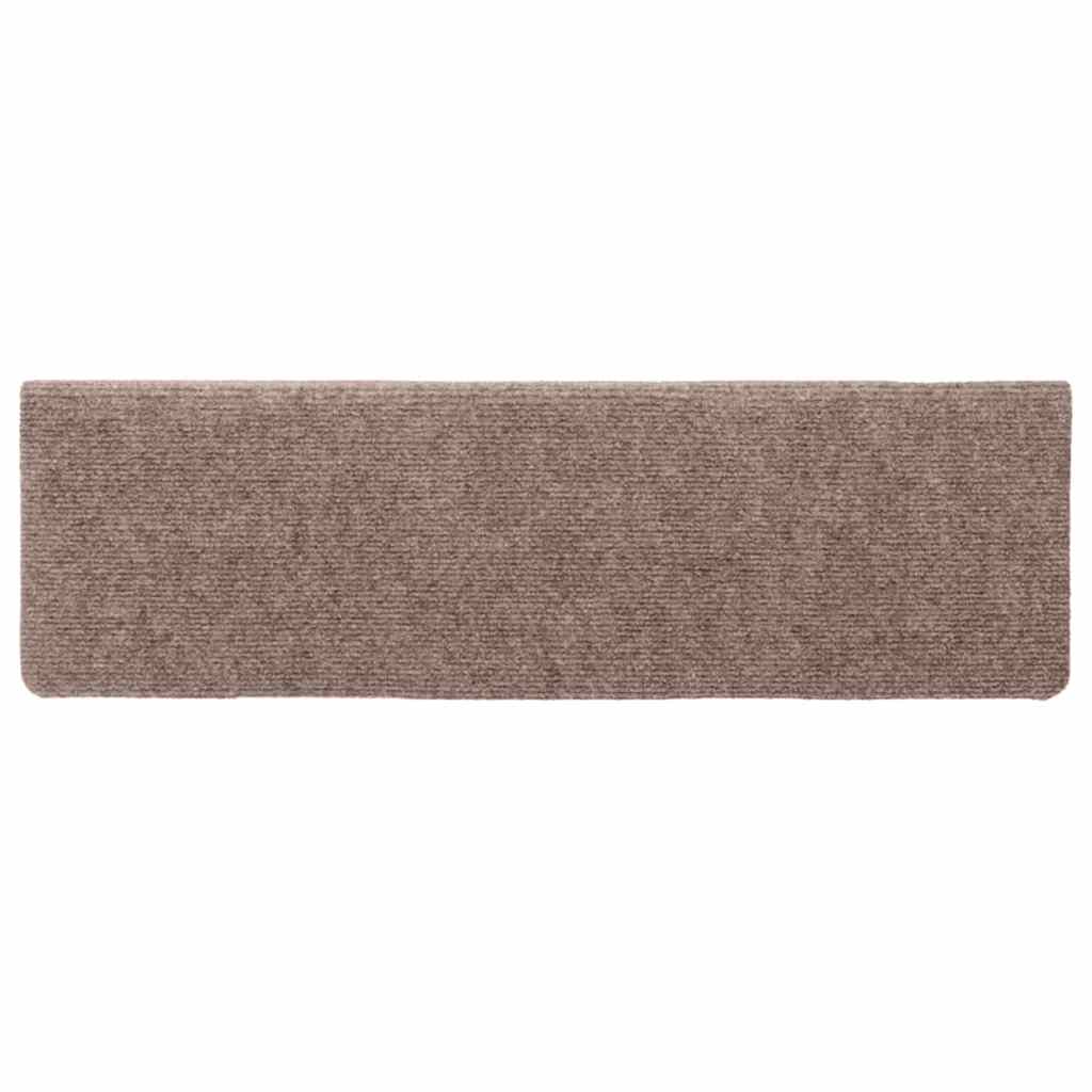 Tapetes de escada autoadesivos 5 peças 65x21x4 cm creme com borda retangular