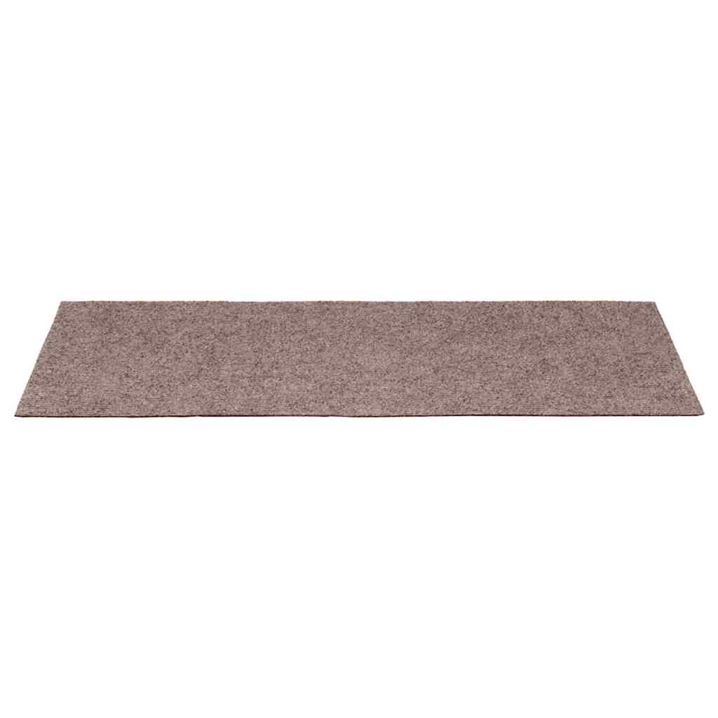 Tapetes de escada autoadesivos 10 peças 65x21x4 cm creme com borda retangular