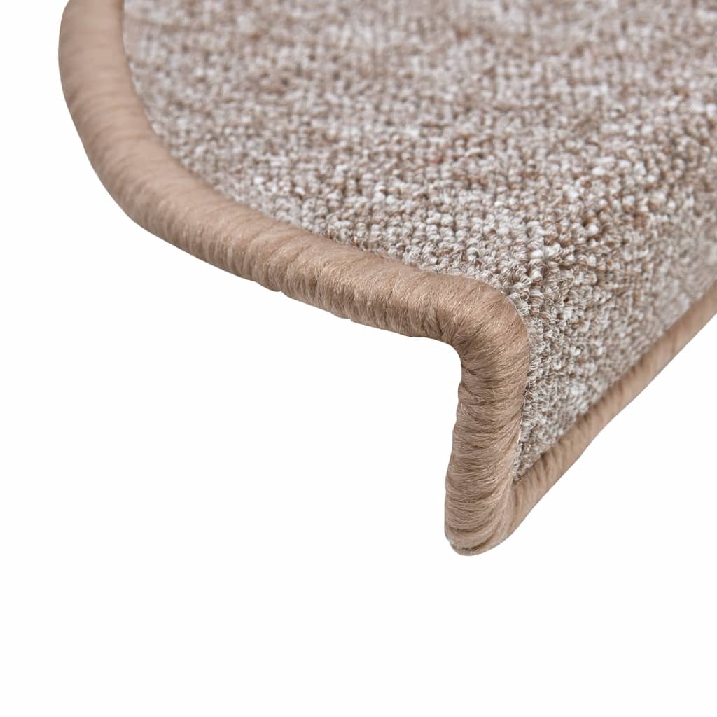 Tapetes de escada 10 peças 56x17x3 cm marrom claro semicircular
