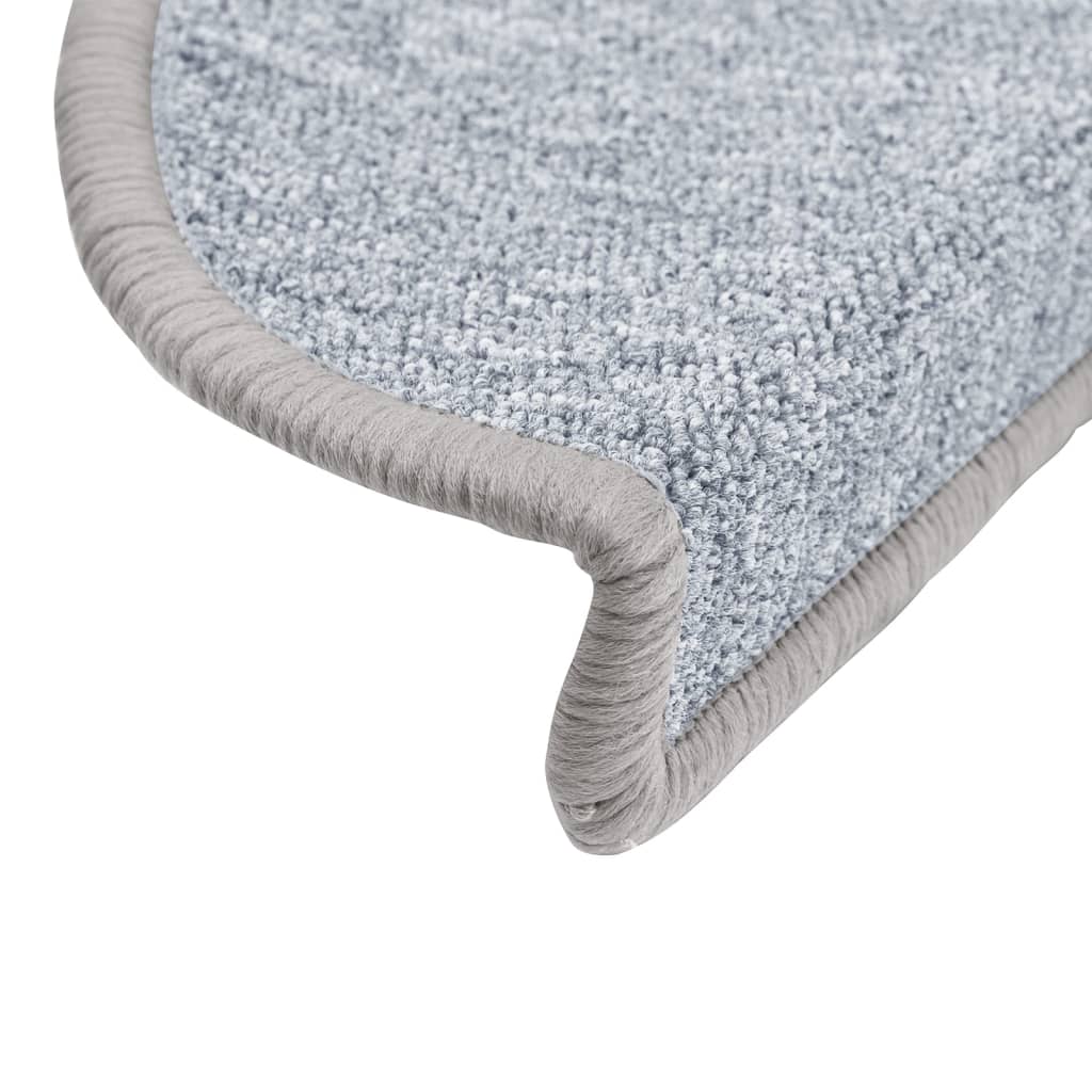 Tapetes de escada 10 peças 56x17x3 cm cinza claro semicircular