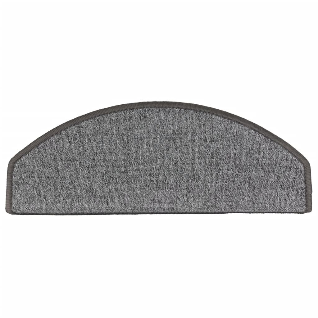 Tapetes de escada 10 peças 65x24x4 cm cinza escuro semicircular grande