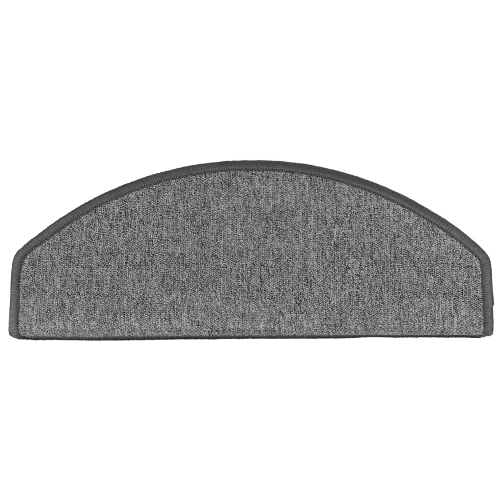 Tapetes de escada 10 peças 65x24x4 cm cinza escuro semicircular grande