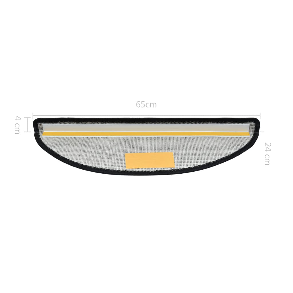 Tapetes de escada 10 peças 65x24x4 cm cinza escuro semicircular grande