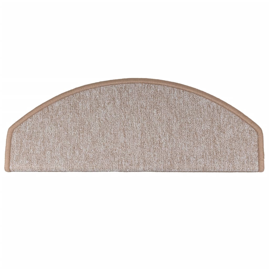 Tapetes de escada 10 peças 65x24x4 cm marrom claro meio redondo grande