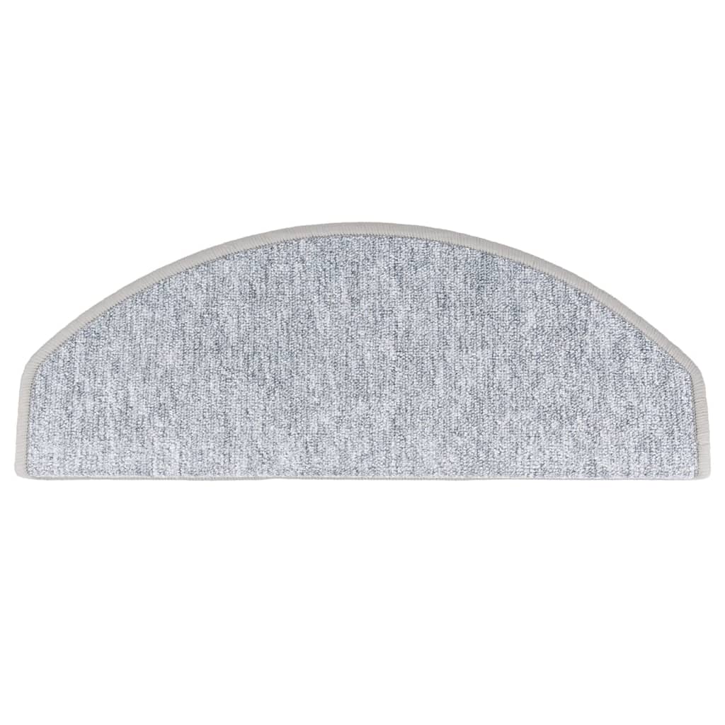 Tapetes de escada 10 peças 65x24x4 cm cinza claro semicircular grande