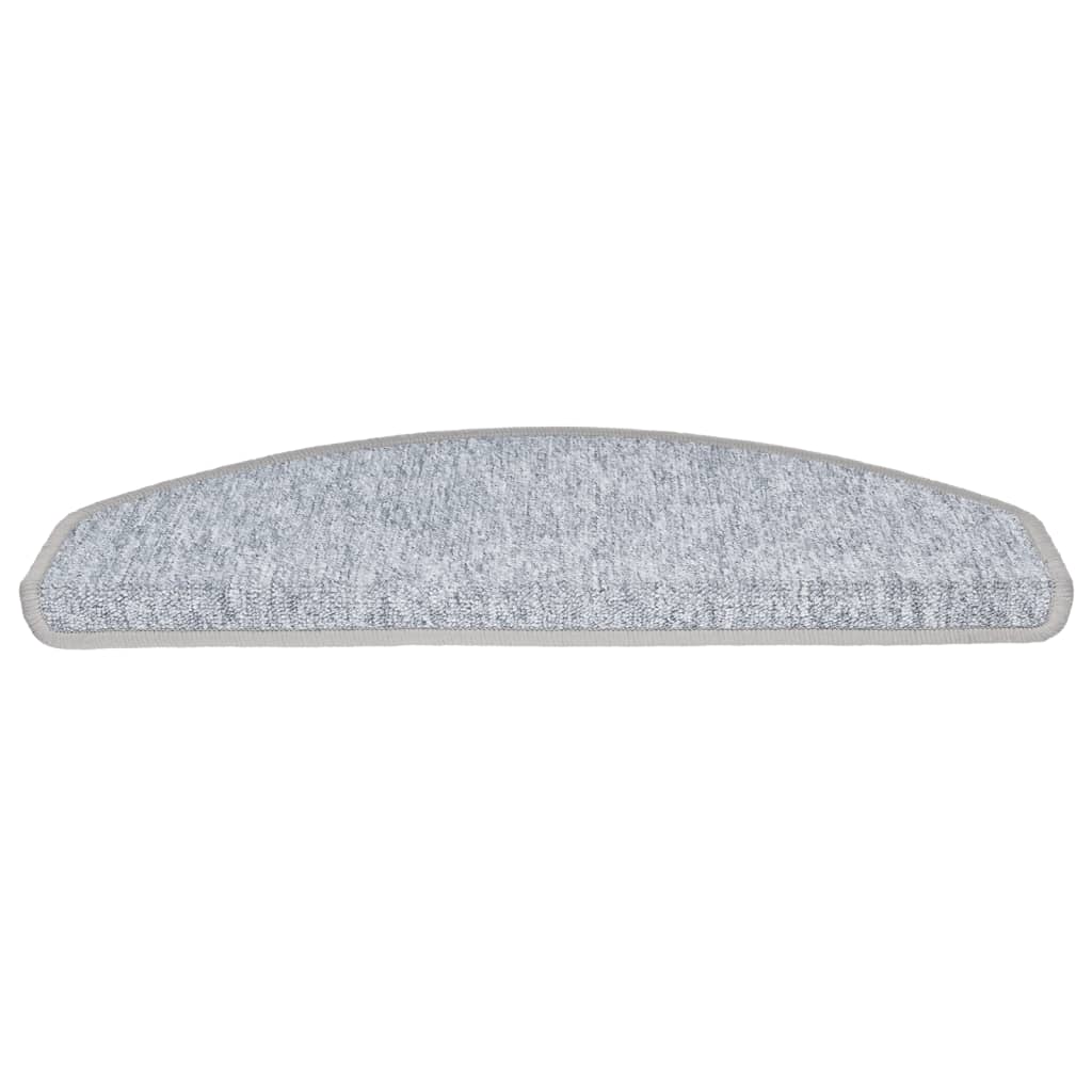 Tapetes de escada 10 peças 65x24x4 cm cinza claro semicircular grande