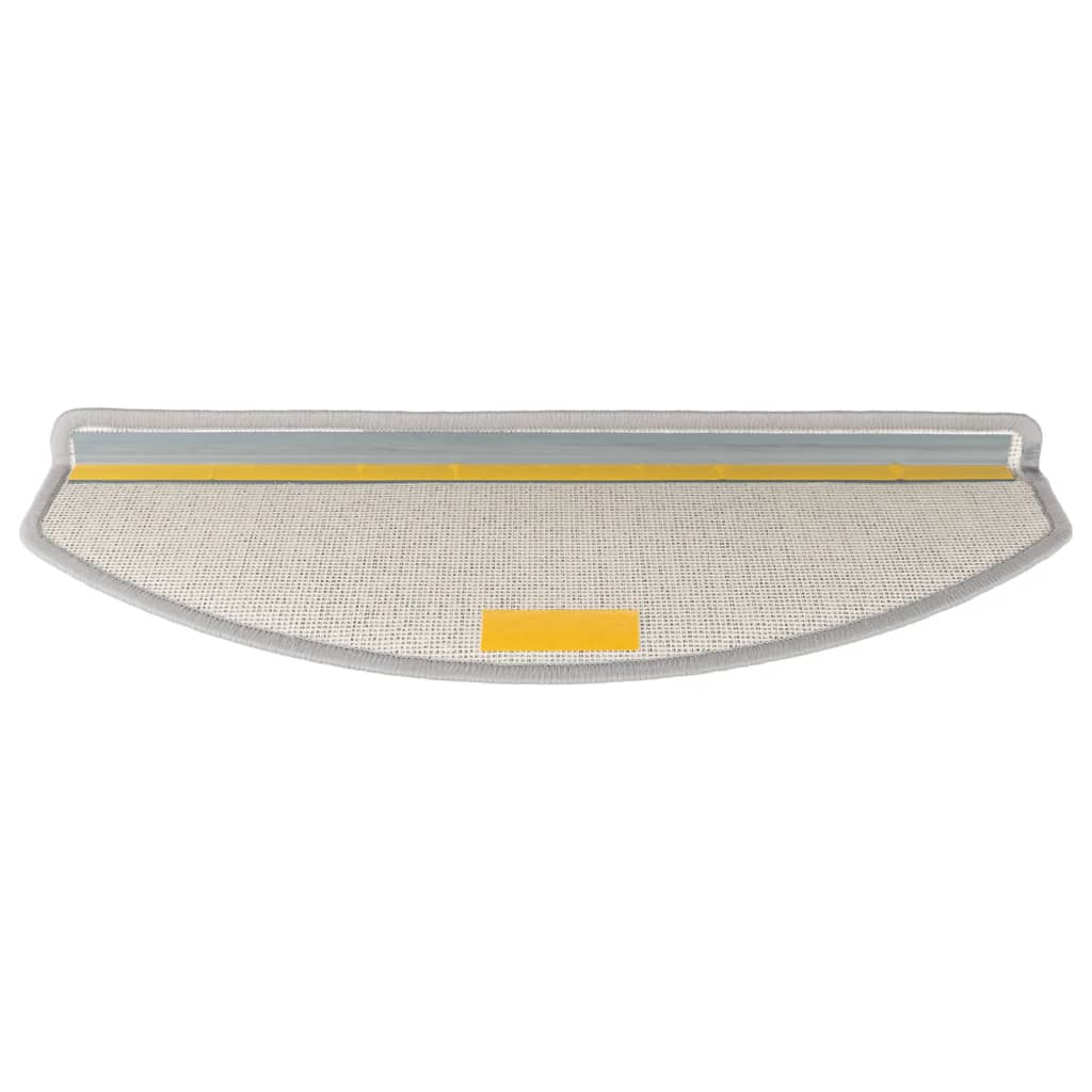 Tapetes de escada 10 peças 65x24x4 cm cinza claro semicircular grande