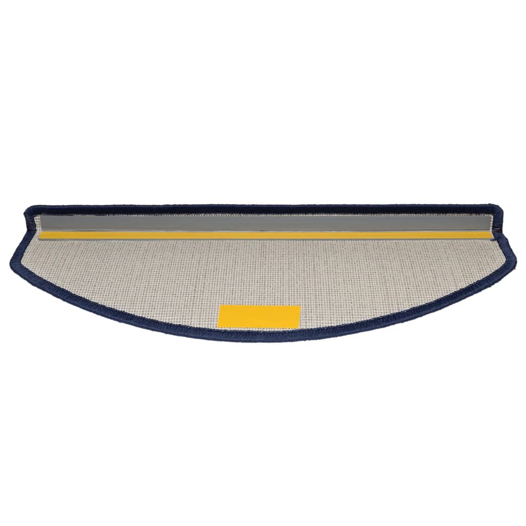 Tapetes de escada 10 peças 65x24x4 cm azul semicircular grande