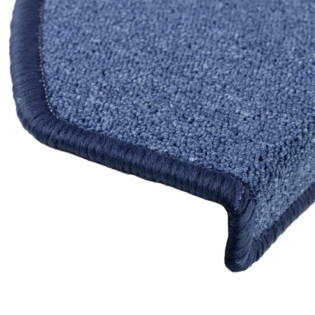 Tapetes de escada 10 peças 65x24x4 cm azul semicircular grande