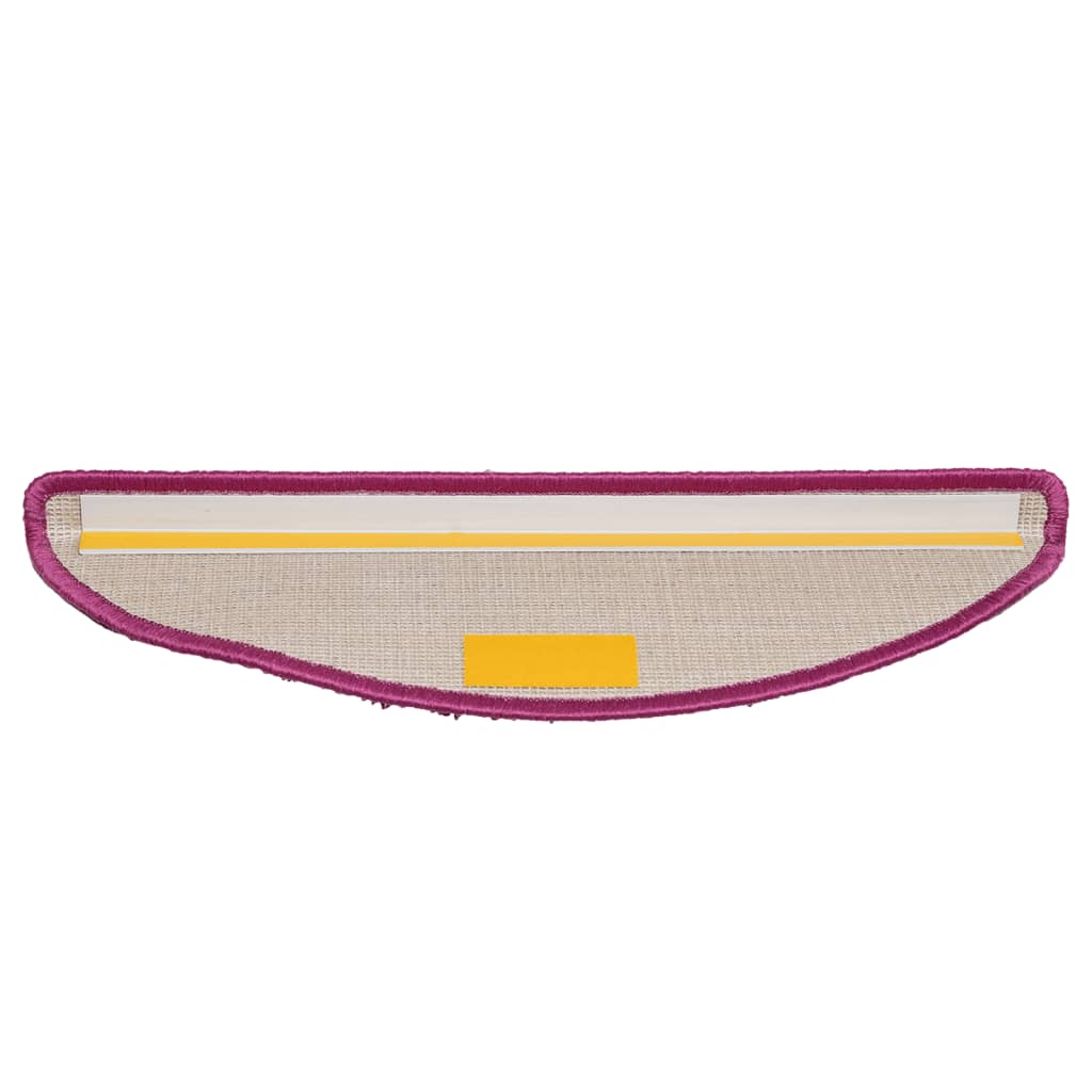 Tapetes de escada 10 peças 56x17x3 cm violeta semicircular