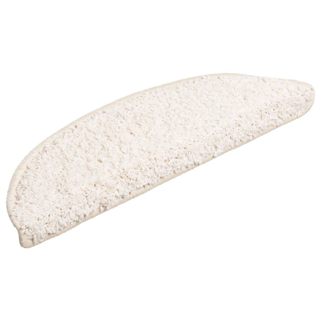 Tapetes de escada 10 peças 56x17x3 cm branco semicircular