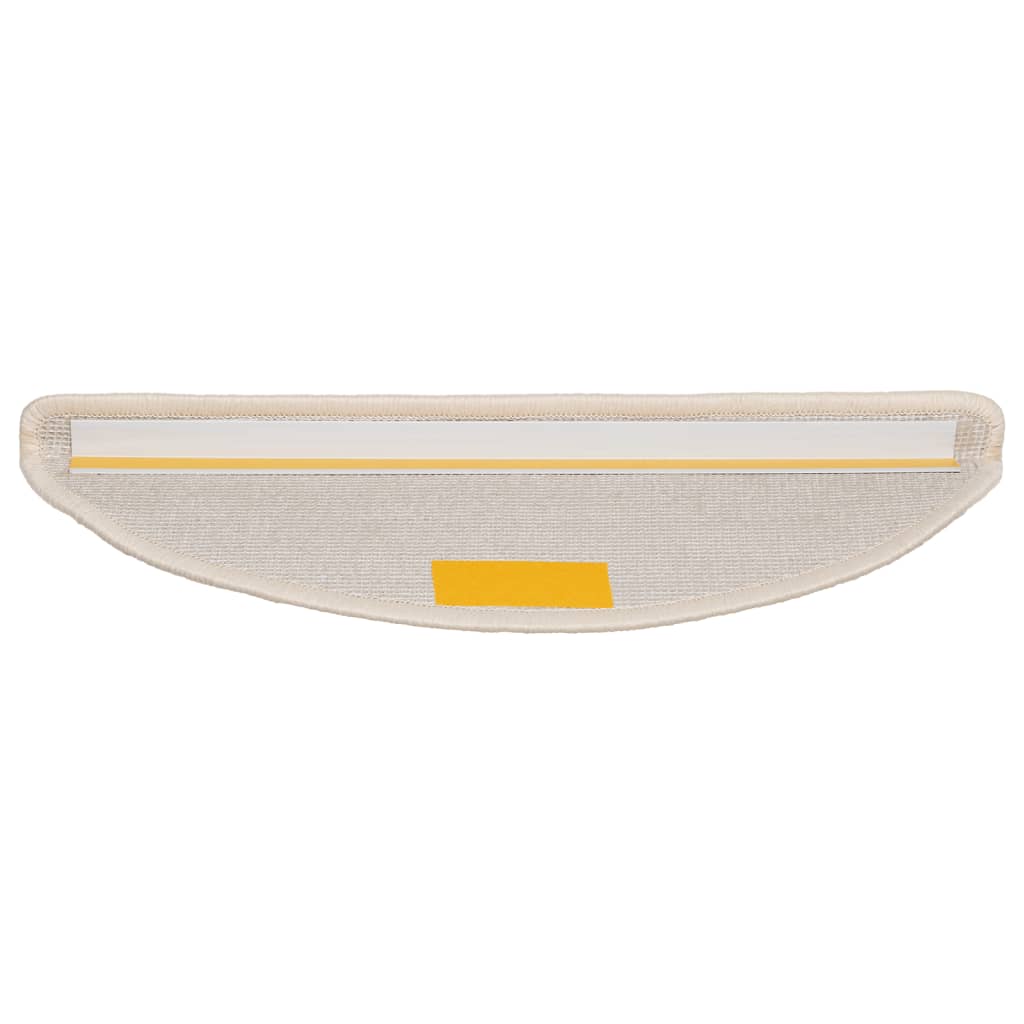 Tapetes de escada 10 peças 56x17x3 cm branco semicircular