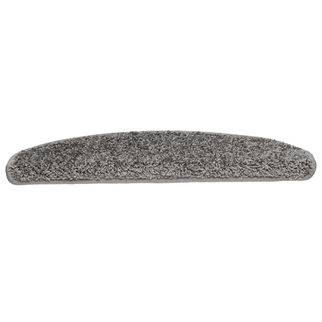 Tapetes de escada 10 peças 65x21x4 cm cinza semicircular grande