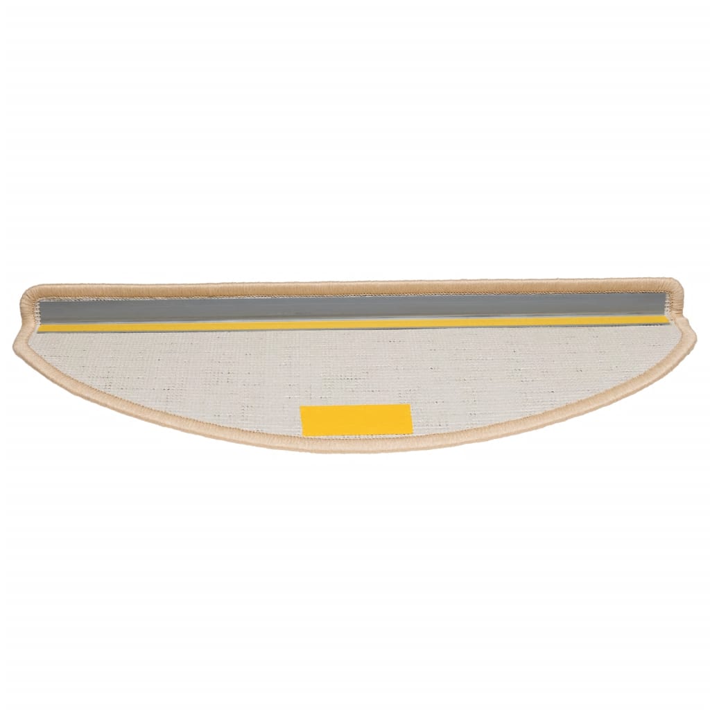 Tapetes de escada 10 peças 65x21x4 cm creme semicircular grande