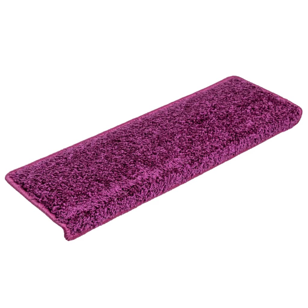Tapetes de escada 10 peças 65x21x4 cm roxo com borda retangular