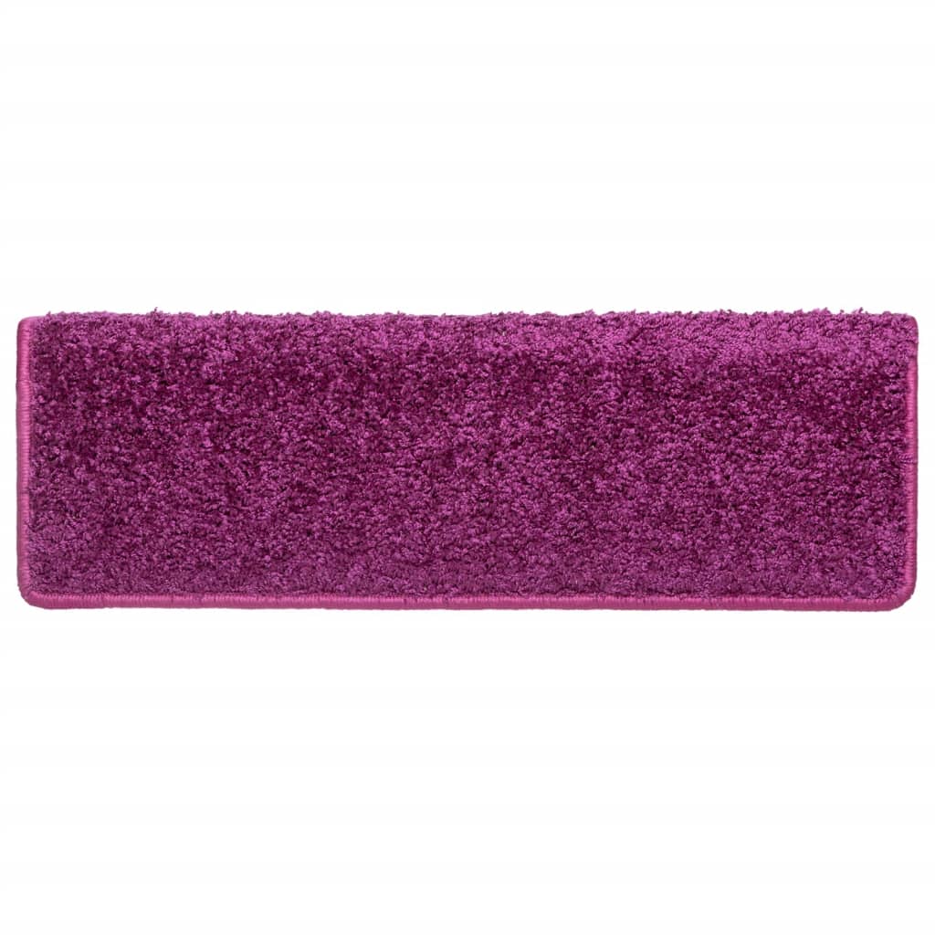 Tapetes de escada 10 peças 65x21x4 cm roxo com borda retangular