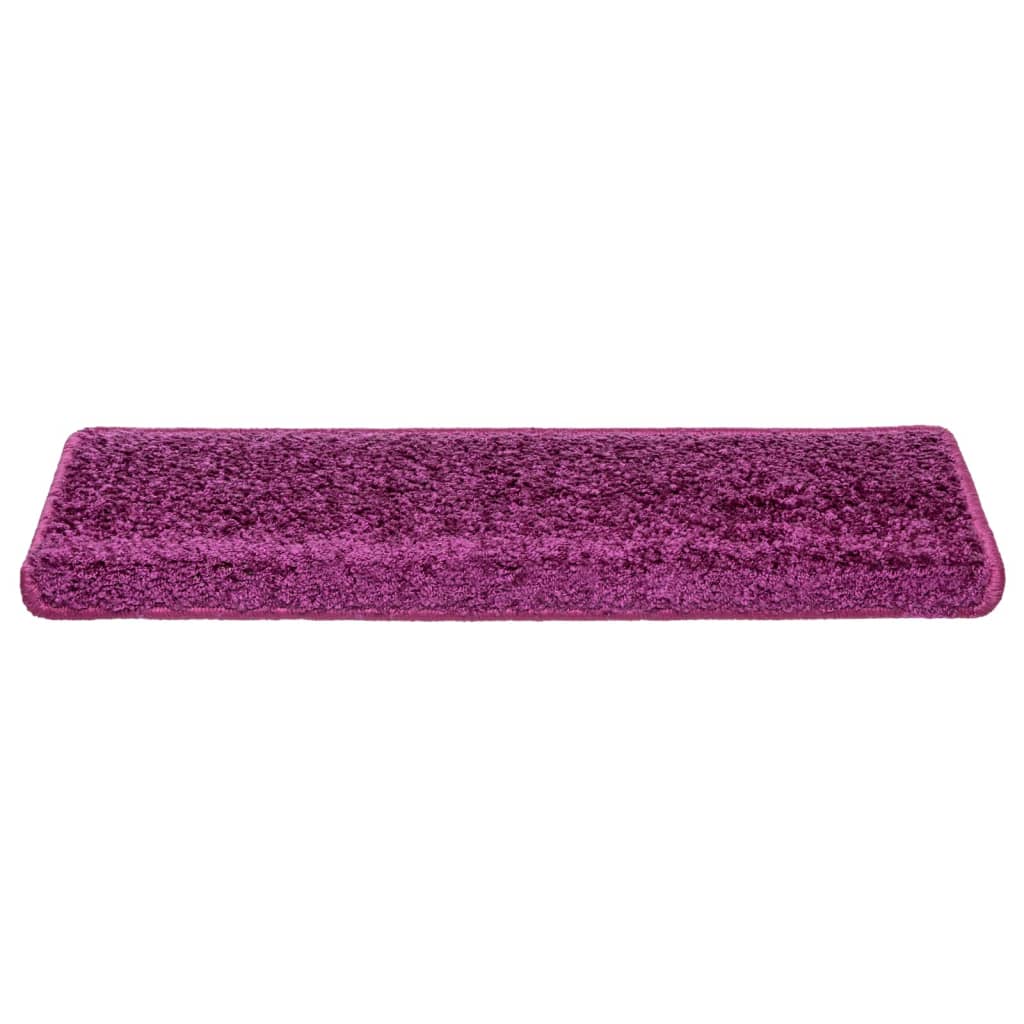 Tapetes de escada 10 peças 65x21x4 cm roxo com borda retangular