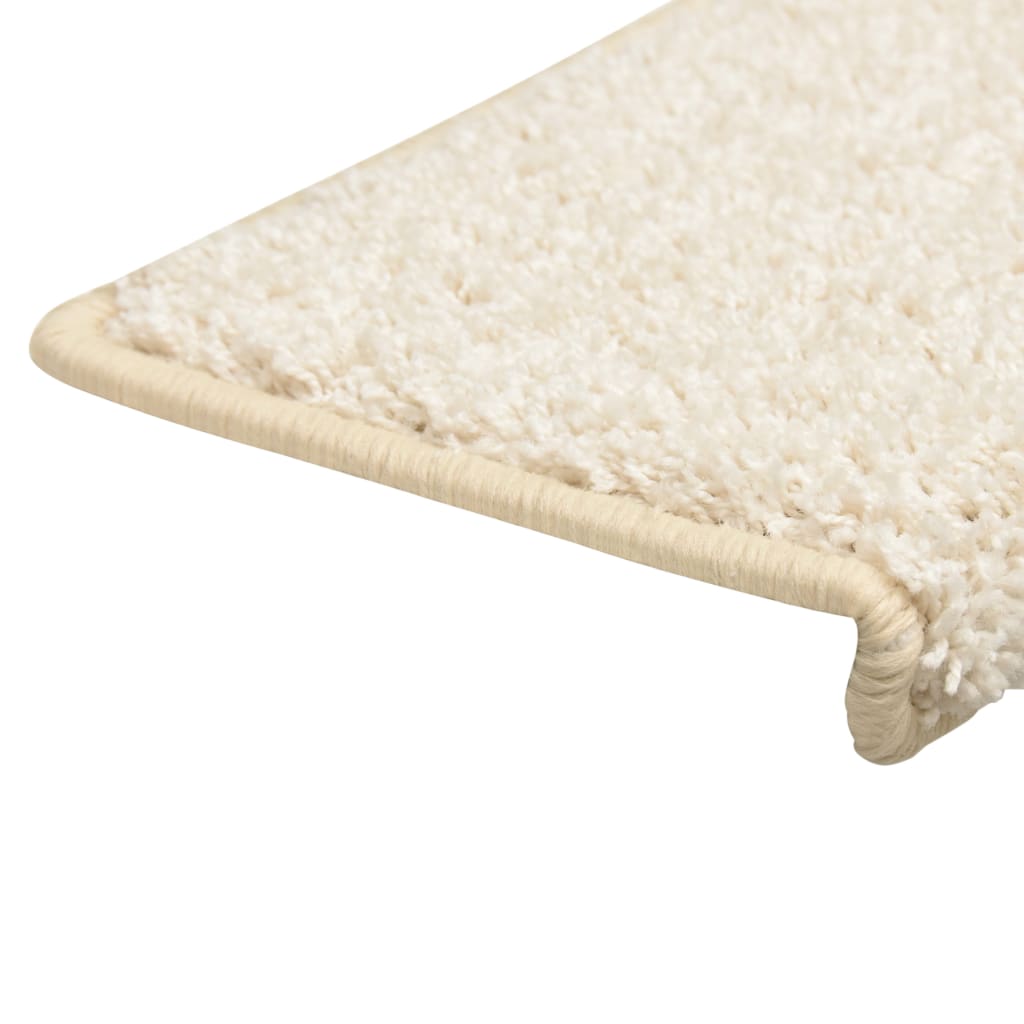 Tapetes de escada 10 peças 65x21x4 cm branco com borda retangular