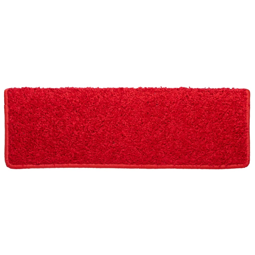 Tapetes de escada 10 peças 65x21x4 cm vermelho com borda retangular