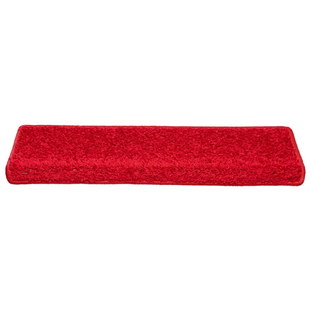Tapetes de escada 10 peças 65x21x4 cm vermelho com borda retangular