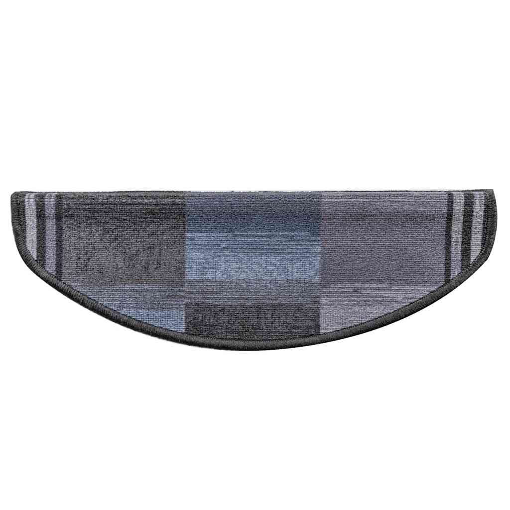 Tapetes de escadas adesivos 5 pcs 65x21x4 cm preto e cinzento