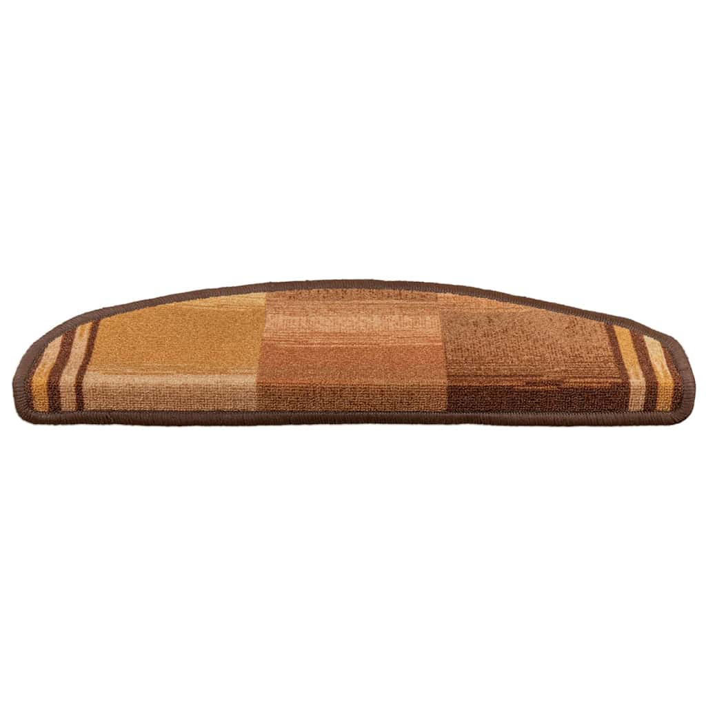 Tapetes de escadas adesivos 10 pcs 65x21x4 cm castanho