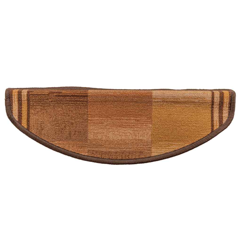 Tapetes de escadas adesivos 10 pcs 65x21x4 cm castanho